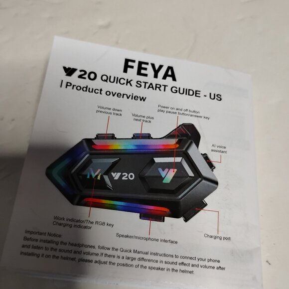 Feya Helmet Wireless Earphone With RBG Lights - Picture 14 of 14